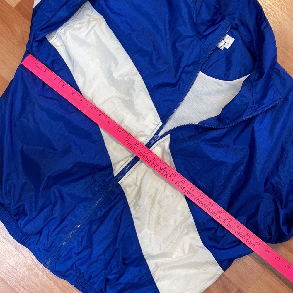 Vintage Tonix Full Zip Windbreaker Large 80’s Blue and white Color Block - Picture 5 of 10